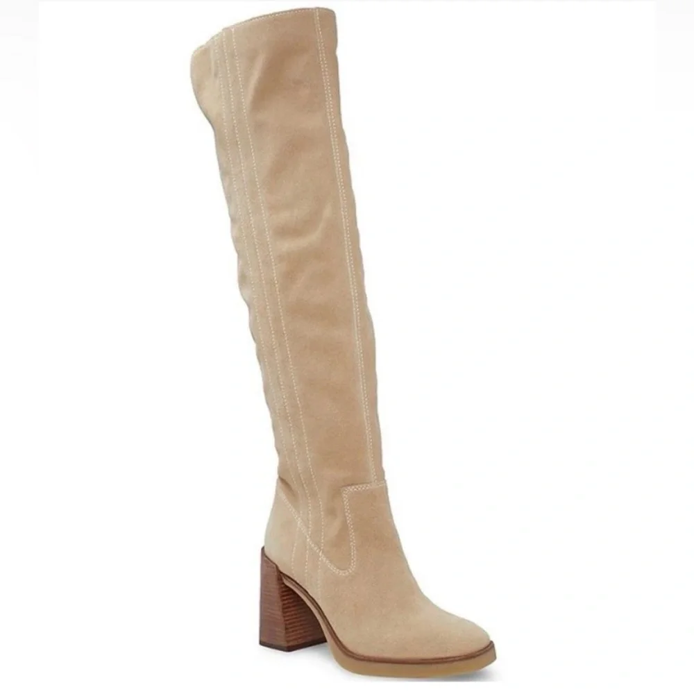 NWT Vince Camuto Eyana Beige Tan Suede Over-the-Knee Boots